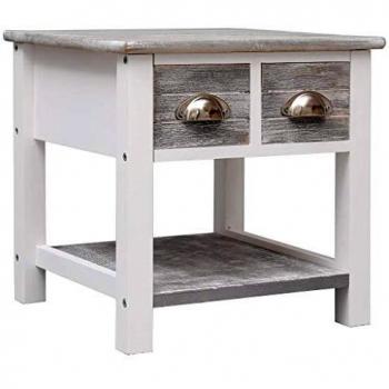 Mesa de Entrada Paulownia Gris 40x40x40 cm