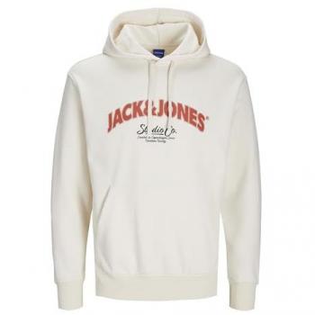 Felpa Jack & Jones con Cappuccio Bronx Arch Big Colore Bianco Antico M