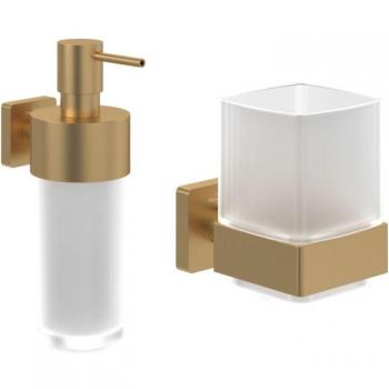 Porte-Glasse avec Distributeur de Savon Villeroy&Boch Striking Gold Brossé