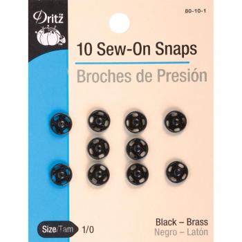 Dritz Snap Fasteners in Black, Size 1/0