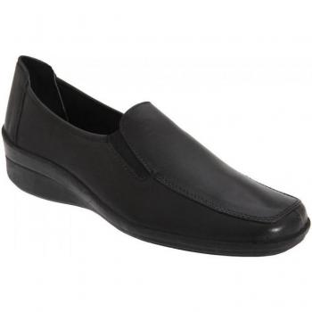 Damen Mod Comfy Flexible Softie Twin Zwickel Schuhe – 4 UK, Schwarz