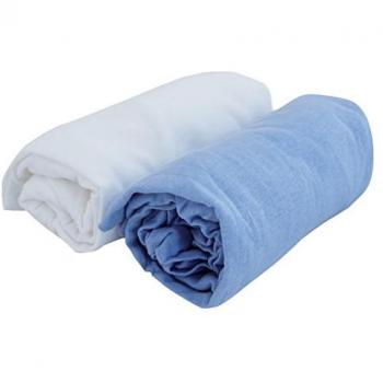 Set di Lenzuola con Angoli Jersey Domiva 60x120 – Doux Nid, Bianco-Cielo