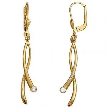 42354 JOBO: 2‑Part Gold‑Gelbgold Zirkonia Ohrringe