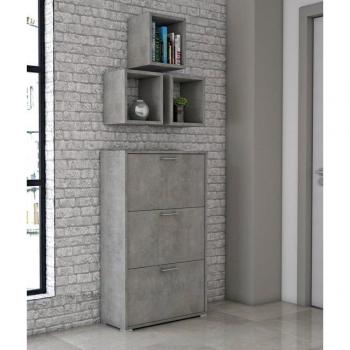 INOSIGN – Schuhschrank Puzzle 3 in Beton‑Grau