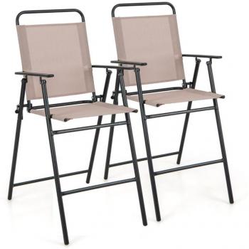 Chaises Bar Pliantes « Élégance‑Air » – 2 unités, Cadre en Métal