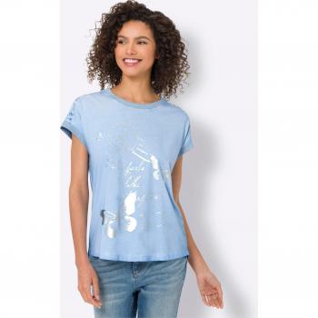 Rundhalsshirt Blaue Eleganz
