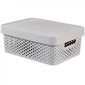 Caja Multiusos CURVER 229163 – 11 L, Resina Gris, 27×36.3×13.8 cm