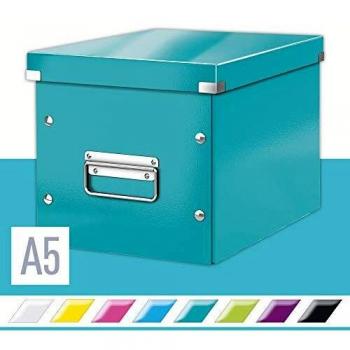 Leitz WOW Click & Store Cube Medium Storage Box, Ice Blue