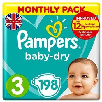 Pampers Baby-Dry Taglia 3 Pannolini 198 pezzi