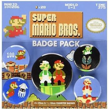 Pack 5 badges Super Mario Bros