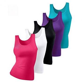 Unterhemd PETITE FLEUR für Damen, Gr. 58/60, bunt (pink, schwarz, weiß, lila, türkis), Feinripp-Qualität