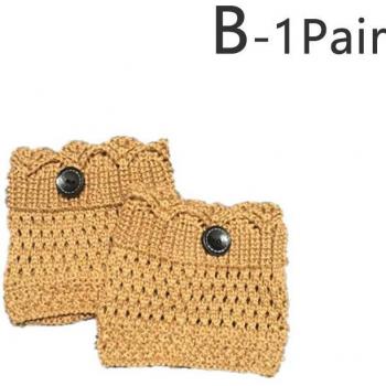 Casual Black Crochet Knitted Leg Warmers for Women