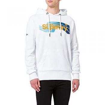 Superdry Männlicher Hooded Pullover M2011147A CL CALI – Glänzend Weiß, L