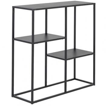 Consolle 3 Livelli Acciaio Nero Opaco 80x80x26 cm – Portaoggetti