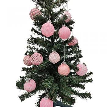 Christbaumkugel Glas Rosa – 12 Stück, 6 cm, BURI Deko‑Set