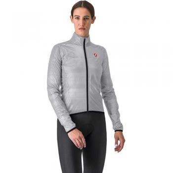 Giubbotto da ciclismo Castelli Squall Shell grigio chiaro e bianco donna L