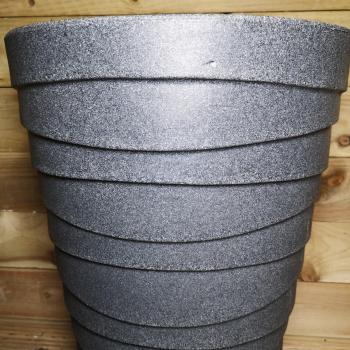 Cm Tall Round Grey Garden Patio Trojan Plant Pot