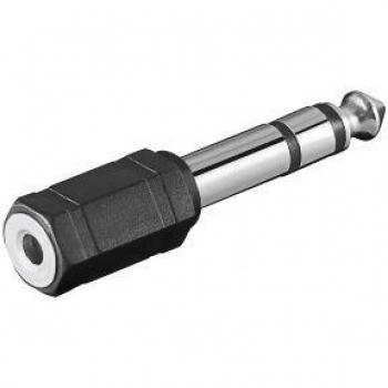 Goobay 11100 Adattatore Cuffie M/M, Jack AUX Maschio 6,35 mm > Presa AUX Femmina 3,5 mm (3 pin stereo)