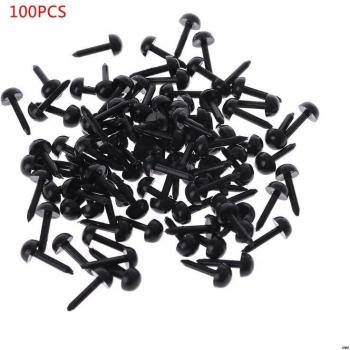 100 Pcs DIY Black Plastic Eyes for Teddy Bears and Dolls (3mm/4mm/5mm/6mm)