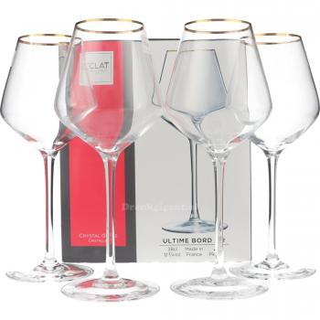 Verres à vin Cristallin moderne 38cl Bord Or