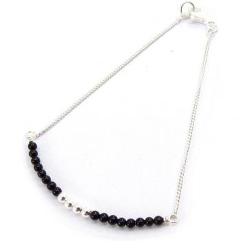 Les Trésors De Lily Silver Bracelet Onyx Black