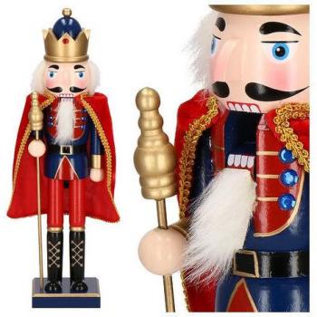 Cascanueces Decorativo Azul y Rojo 38 cm