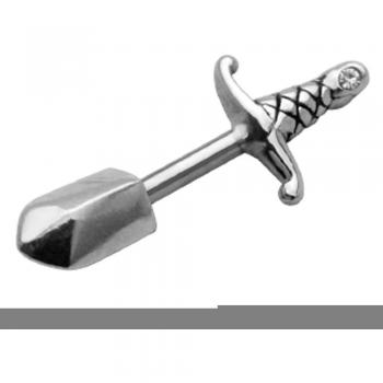 Ohrpiercing Schwert – Sterling Silber, Chirugenstahl‑Kern, Helix‑Form
