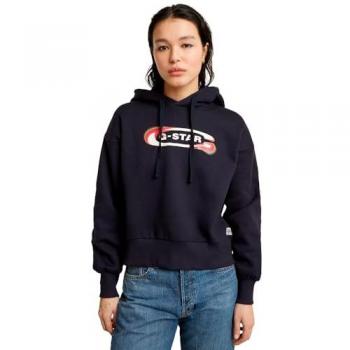 Kapuzensweatshirt G-STAR Old Skool Logo Loose Gr. XL, blau (osaka blau)