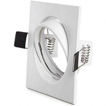 Bague Carrée de Downlight Inclinable en Aluminium Blanc 83mm
