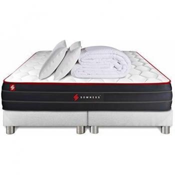 Ensemble Matelas Boost 180x200 + Sommiers 90x200 + Couette + 2 Oreillers