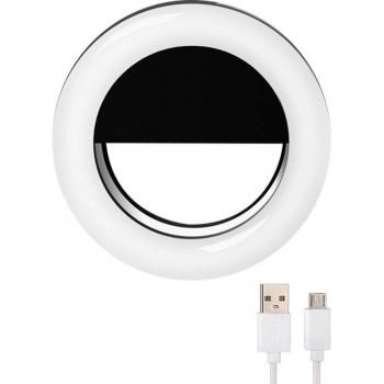 Anneau LED selfie avec lentille 360° pour téléphone mobile