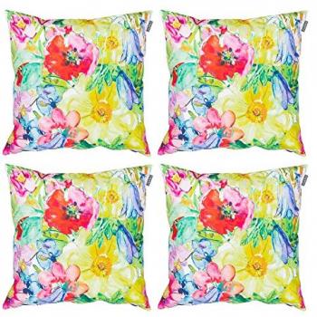 Floral Print 43×43 cm Lime Green Cushion – Garden Edition