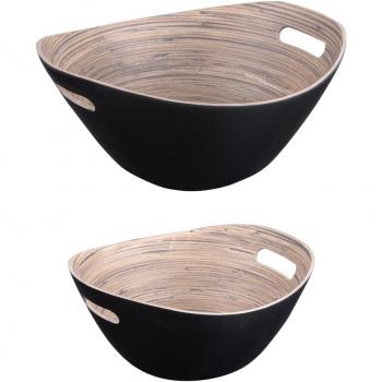 Set De 2 Saladiers En Bambou Noir