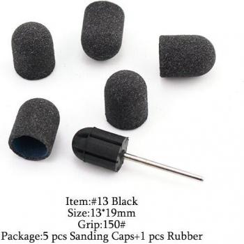 5pcs Black Plastic Foot Care Polishing Tools