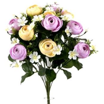 Eterna Ranuncolo – Paio di Bouquet 13 fiori, 44 cm