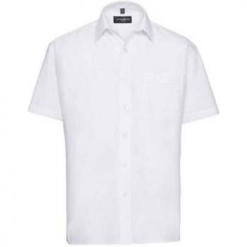 Russell Collection Polo 4XL Bianco Popeline, Resistente al Lavaggio