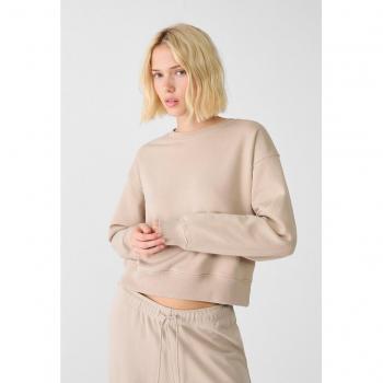 Felpa basic Pietra con collo rotondo M
