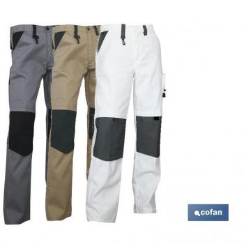 Pantalon de travail Lenoir 280 g/m Beige-Noir Taille 40