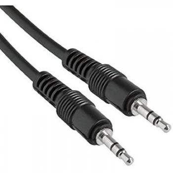 Stereo Audio Anschlusskabel mit 3.5mm Steckern, 1.0m lang, schwarz