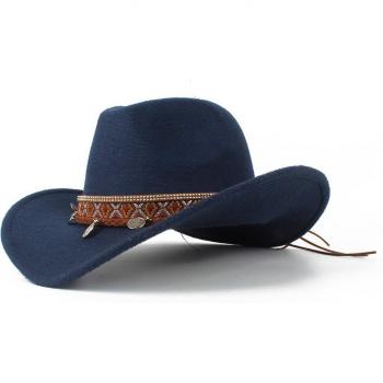 Sombrero De Hombre Jazz Tamaño 56-58, Elegante Ala Roll‑Up en Negro