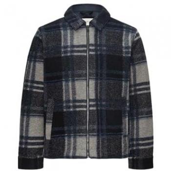 S.Oliver RED LABEL Karierte Hemdjacke mit Umlegekragen aus Wollmix