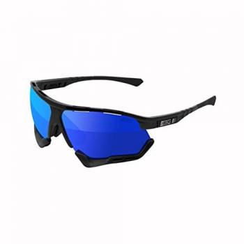 Scicon Sportbrille Aerocomfort XL SCNPP Schwarz Glanz Multimirror in Blau