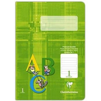 Clairefontaine 331501C Heft (DIN A5, 14,8 x 21 cm, Premium liniert, 1. Schuljahr, 90 g, 16 Blatt) 1 Stück