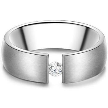 Weißer Titan-Swarovski Ring