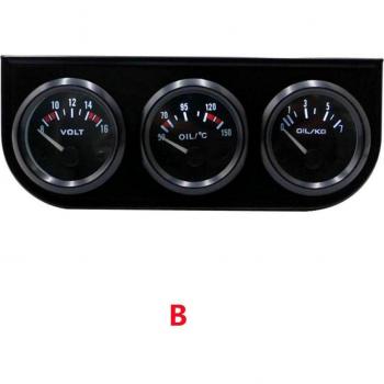 DREI MESSGERÄTE A/B/C 12V Einheit für Auto (Ölpresse, Spannung, Öltemperatur)