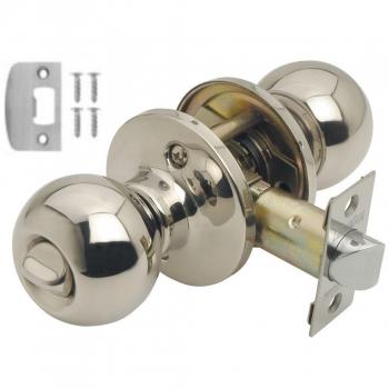 Bala Knobset for Privacy Doors, Polished Stainless Steel