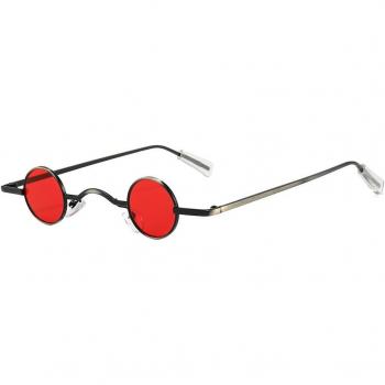 Lunettes de soleil vintage polarisées, forme ronde, monture métallique, verres noirs