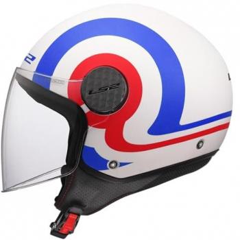Casque Moto Jet LS2 OF558 Sphere Lux II Urby Blanc Bleu Rouge 2XL