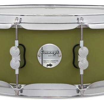 PDP Concept Maple Snare Drum 5.5x14 Satin Olive Ply