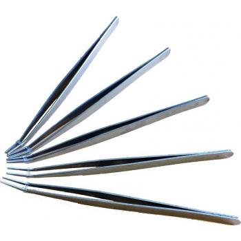 Trousse d’atelier: pincettes inox 5‑composants